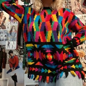 Color block vintage sweater